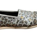 Toms  SILVER GLITTER CHEETAH PRINT SLIP-ON FLAT SHOES WOMEN'S SIZE 6 Photo 4