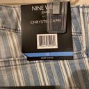 Nine West NWT Women’s  striped denim capris chrystie cropped jeans blue white Photo 5