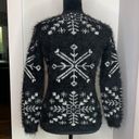 Anthropologie  finn & clover black white snowflake pattern sweater size small Photo 1