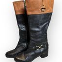 Bandolino Leather Zip Buckle Knee High Women’s Boots Black & Brown Size 9M Photo 0