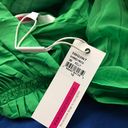 Tracy Reese New  Kelly Shirred Frock Lime Dress Pleated Overlay Taffeta Photo 6