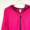 Just My Size JMS  4X Jacket Hot Pink Navy Blue Trim Full Zip Hooded Active 1612 Photo 2