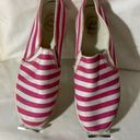 Jack Rogers  Pink & White Canvas Slip onsSize 8-VGUC Photo 0