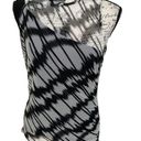 DKNY  Black White Sleeveless Mesh Overlay Top Women's XS Photo 2