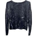 We The Free  People Milan Crushed Velvet Top Gray Size M Long Sleeve Loose Fit Photo 9