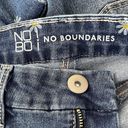 No Bo  Juniors SZ 7 Cuffed Crop Jeans High-Rise Floral Print Stretch Pockets Blue Photo 5