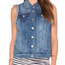 BLANK NYC  Distressed Sleeveless Denim Button Down Vest Size Medium EUC Photo 0