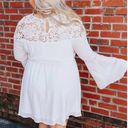 Southern Fried Chicks NWT 3X Southern Fried Chics Lily Grace Lace Bell Sleeve Mini Dress White - Flaws Photo 1