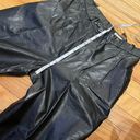 Oleg Cassini Vintage Leather Trousers Pleated Pinstripe High Waist Culottes Skinny Slim Pants Rave Goth Photo 4