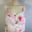 BCBGMAXAZRIA NWT  Women's Woven Printed Floral Sleeveless Crop Top Size Large Photo 0