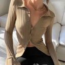 Rumor Boutique LF Rumours NYC Button Down Beige/Taupe Cardigan Small Photo 0