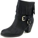 Lauren Ralph Lauren Mara Black Oiled Suede Fringe Heel Booties Sz 8 Photo 0