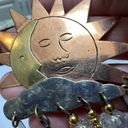 Handcrafted Metal Sunshine Brooch Pin Photo 7