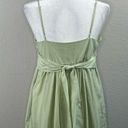 Vince  Sweet Grass Green Bow-Back Pleated Square Neck Midi Dress Medium NWT Photo 12