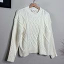 Tuckernuck  Hyacinth House Sweater Cable Knit Ivory Crewneck Sweater Size XS Photo 2