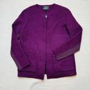 St. John  Double Face Cashmere Wool Blend Jacket Plum Snap Front Coat pockets Photo 4