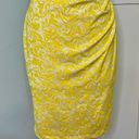 Cache  Floral Cutout Sheath Dress Yellow & White Size 2 Photo 4