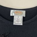 Talbots  Black Beaded Detail Silk Cashmere Blend Lightweight Sweater Vest Size M Photo 2