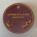 Anthropologie NWT  set of two 14k gold plated dainty gold heart & arrow earrings Photo 0