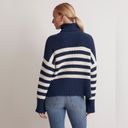 Madewell  Wide Rib Turtleneck Sweater Navy and White Striped Women’s size medium Photo 9