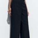 ZARA High Rise Wide Leg Black Trouser Pants Photo 3