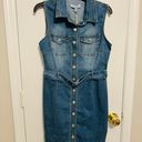 Love Tree New! Belted Button Up Denim Mini Dress Size M Photo 3