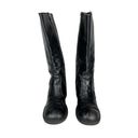 Vtg Y2K Harley Davidson Black Leather Tall Pavement Boots Sz 7.5 Chunky Moto Photo 1