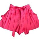 BCBGMAXAZRIA  Silk Red Pleated Front Tie Shorts Women's Small S Photo 0