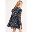 Free People These Dreams Black White Floral Long Sleeve Mini Dress M Photo 1