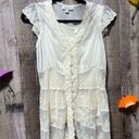 Dress Barn  Cream Lace Button Down Blouse Photo 0