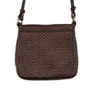 Brahmin  Crossbody Purse Brown Quilted Faux? Leather Strap Gold Hardware Zip FLAW Photo 4