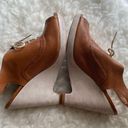 Krass&co COLE ROOD & HAAN . brown LEATHER LACE UP GLADIATOR PEEP TOE WEDGE SANDALS Photo 3