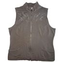 Chico's Weekends by  Studded Embellished Zip Vest‎ With  Pockets Size 1 Medium Photo 4