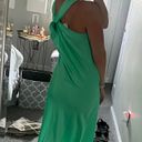 Satin Halter Dress Green Size XS Photo 2