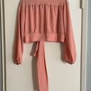 Shopbop Resurrection pink polka dot tie front wrap billowy sleeves plunge blouse Photo 5