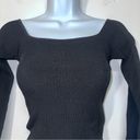 Good American  The Off Shoulder Ribbed‎ Knit Sweater Pullover in Black size 2 Photo 7