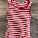 Bonkers Y2k vintage rainbow striped smocked red multicolor crop tank top small Photo 4