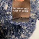 J. McLaughlin  Blue & White Boucle Wool Button Cape with Dyed Raccoon Fur Collar Photo 5