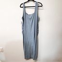 Old Navy  Maternity Fitted Sleeveless Ribbed Square-Neck Midi Dress Blue XXL NWT Photo 1