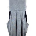 Heartloom  Mini Dress‎ M Gray Knit Black Lace Racerback Pockets Sleeveless Photo 0