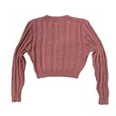 Love Tree  | Mauve Crop Ribbed Knit Chunky Sweater Dusty Rose Top Size Medium Photo 6