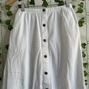 Vintage High Waisted White Button Up Midi Skirt Photo 2