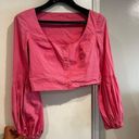 STAUD  Pink Crop Top Puff  Longsleeve Photo 0