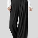 Halara SOLD ❌  Women’s NEW Sz M Black High Waist Wide Leg Waffle Knit Pants Photo 0