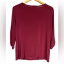 AB Studio  Top With Sparkle Detail Size XL Burgundy Photo 1