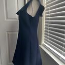 She & Sky  Navy Cotton Waffle Textured Ruffled A-Line Sleeveless Midi Dress Photo 2