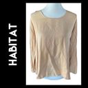Habitat  Women's Golden Peach Flared V Shape Long Sleeves Scoop Neck Sweater Size Photo 1