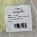 Good American  Scuba Hot Shoulder Bikini Top in Key lime001 size 2/Medium Photo 3