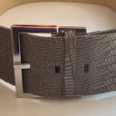 Banana Republic  Snakeskin Leather Wide Statement Belt Silver Hardware Designer Photo 0