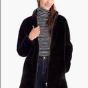 J.Crew  Faux Fur Plush Fleece Zip Up Teddy Jacket Coat Black Medium Photo 0